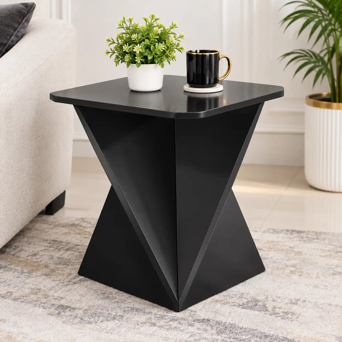Unique Modern Geometric Table Multipurpose Corner Table for Home & Office