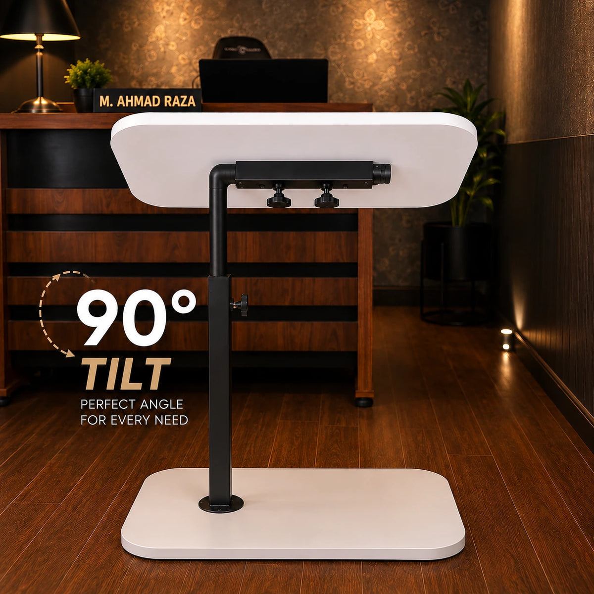 90° Tilting & 360° Swivel Height-Adjustable Table