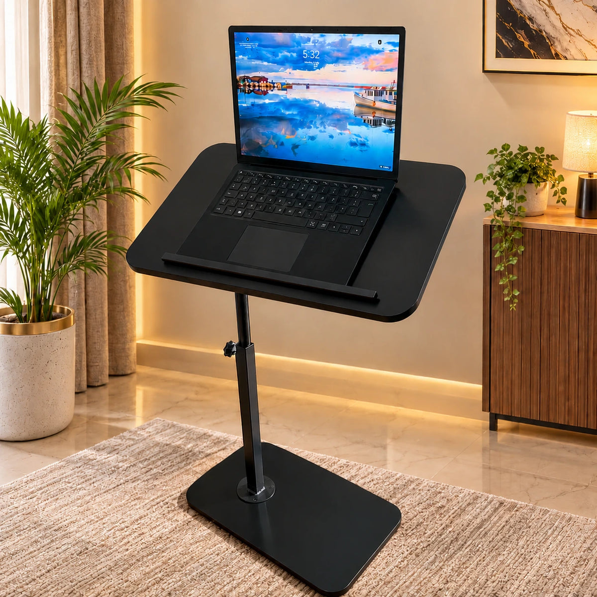 90° Tilting & 360° Swivel Height-Adjustable Table