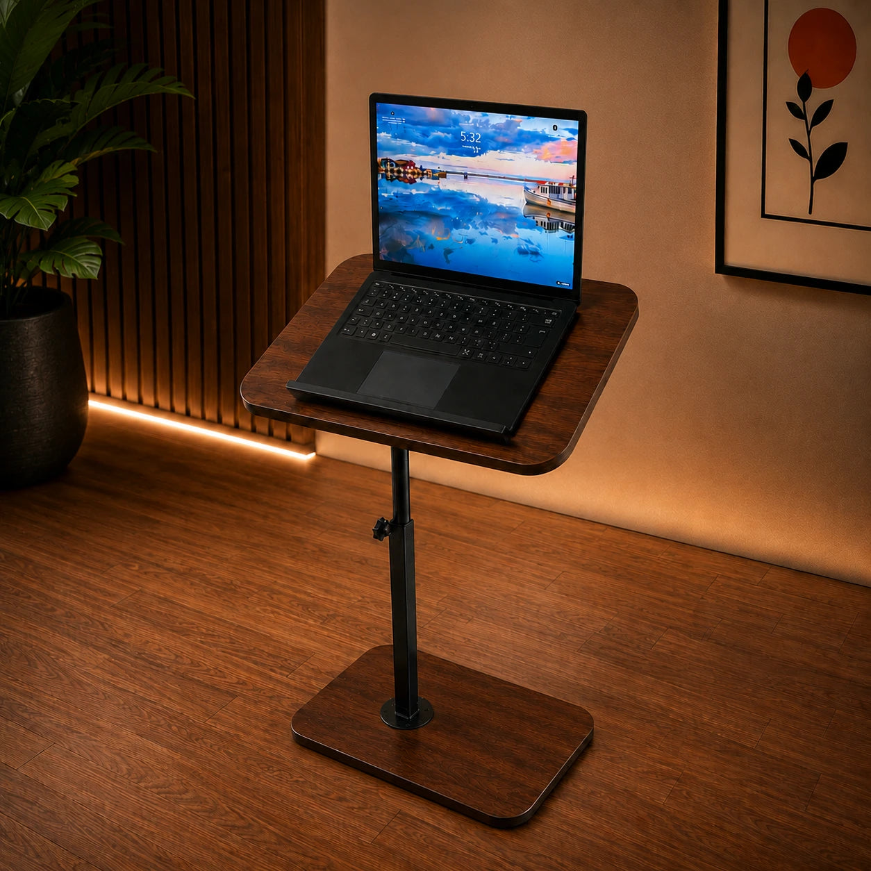90° Tilting & 360° Swivel Height-Adjustable Table