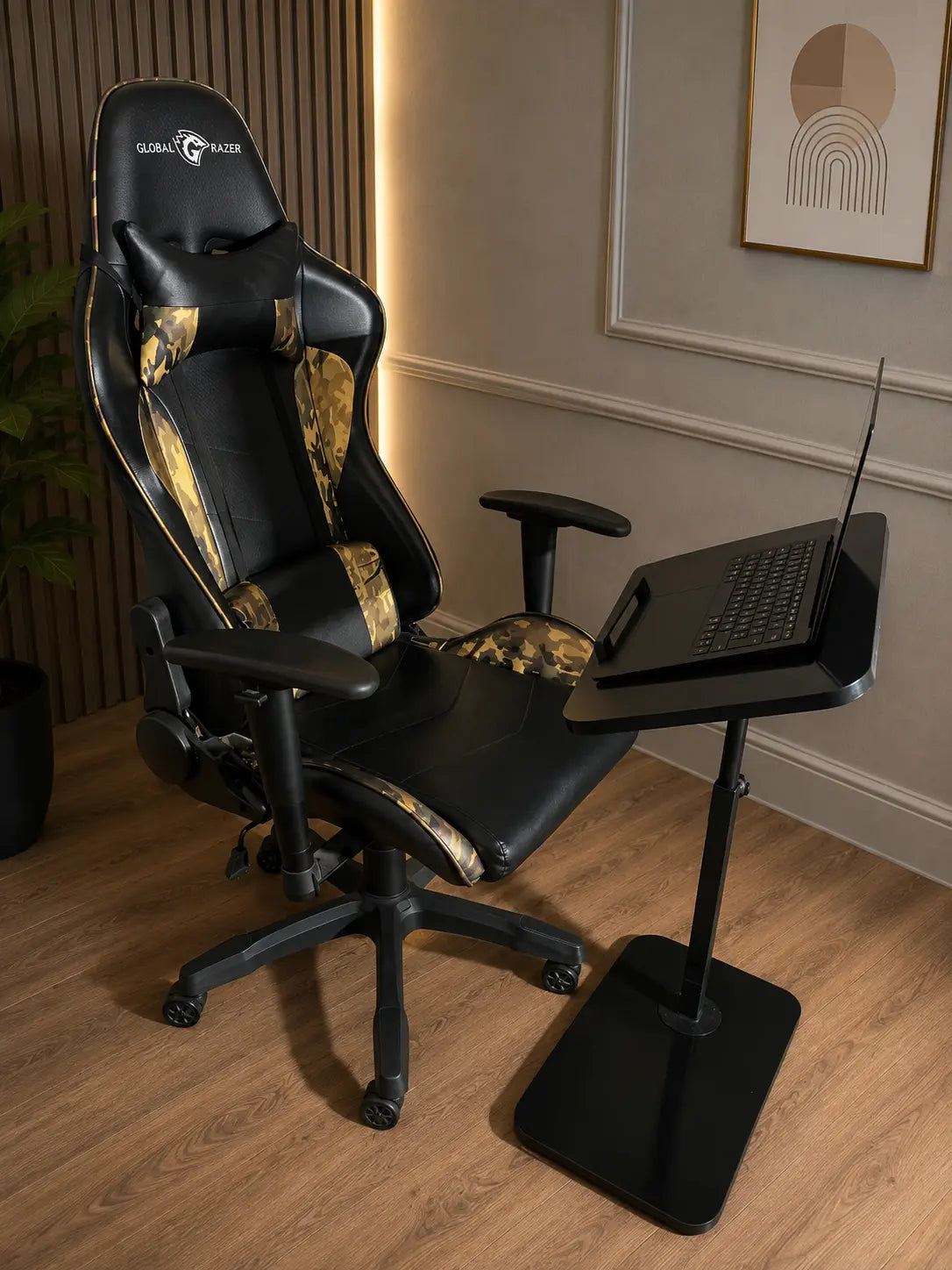 90° Tilting & 360° Swivel Height-Adjustable Table