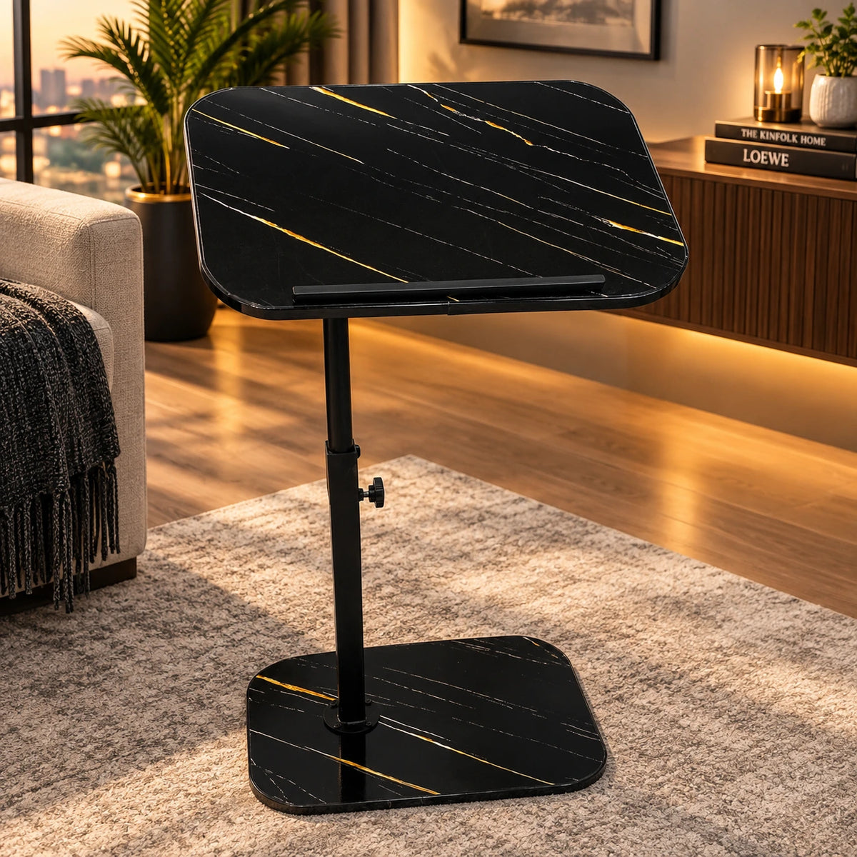 90° Tilting & 360° Swivel Height-Adjustable Table