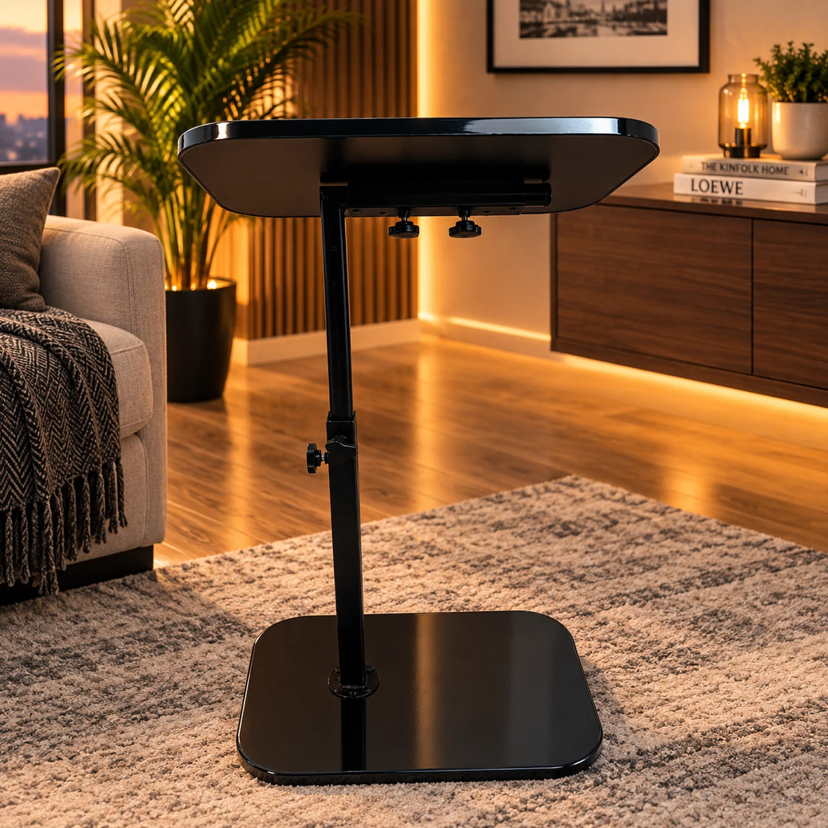 90° Tilting & 360° Swivel Height-Adjustable Table